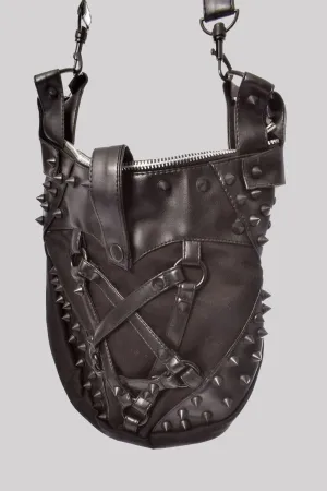 Vixxsin Conjure Hobo Faux Leather Gothic Stud Shoulder Bag