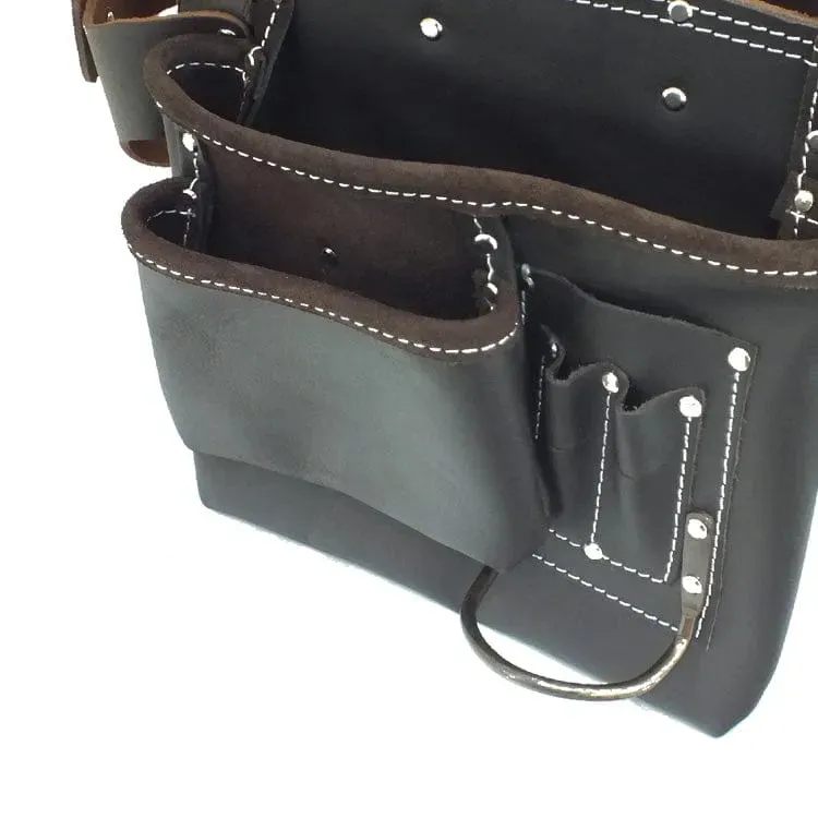 Voche® Heavy Duty Deluxe 12 Pocket Oil Tanned Leather Double Tool Belt Pouch