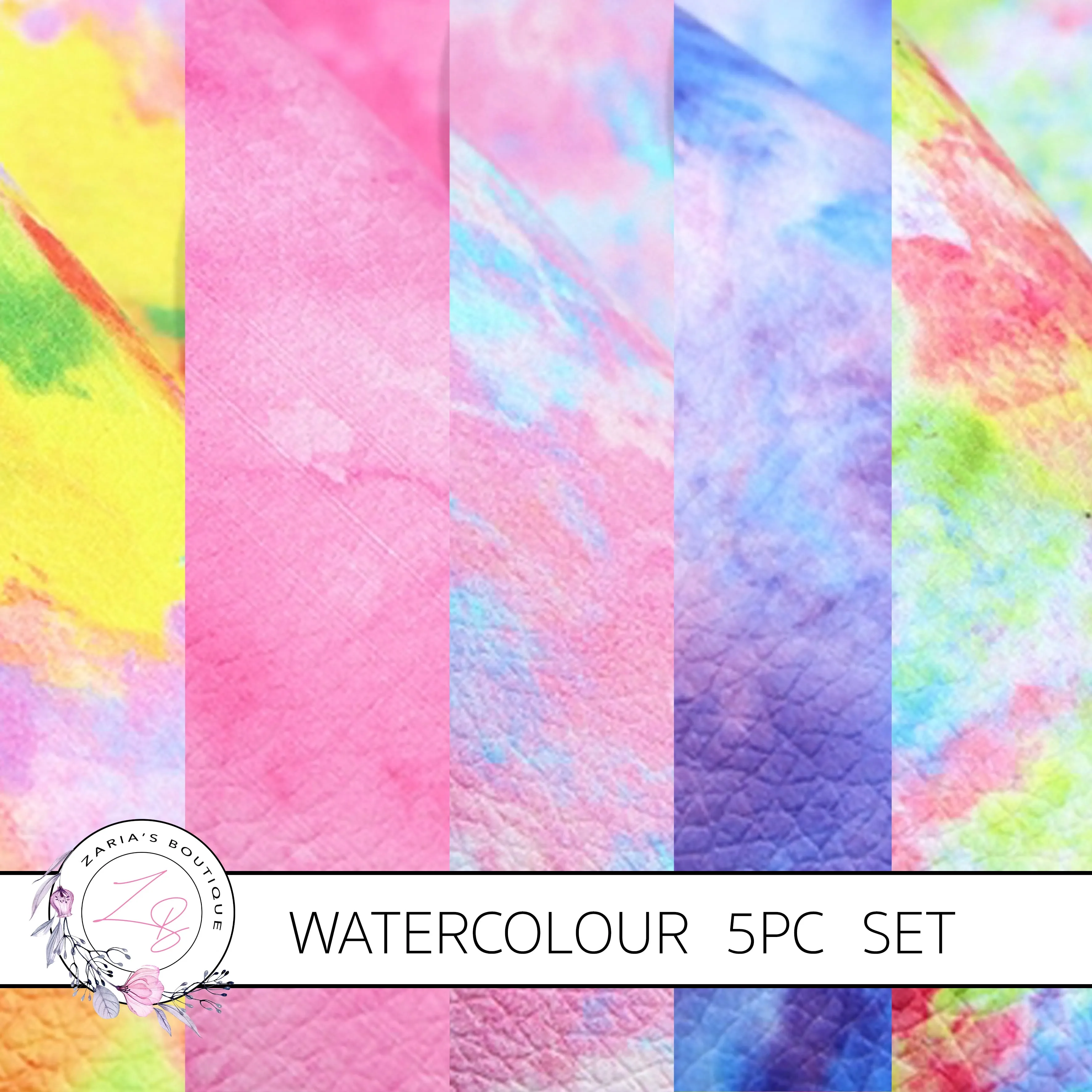 Watercolour Pinks • Vegan Faux Leather • 1mm