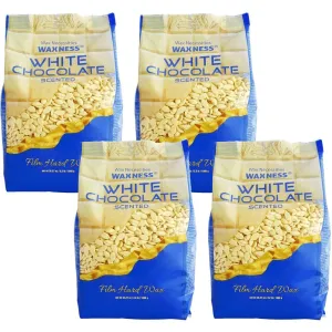 Waxness Wax Necessities White Chocolate Film Hard Wax Beads - Made in Italy / 2.2 lbs. - 35.27 oz. - 1 kg. Each X 4 Bags = 8.8 Lbs