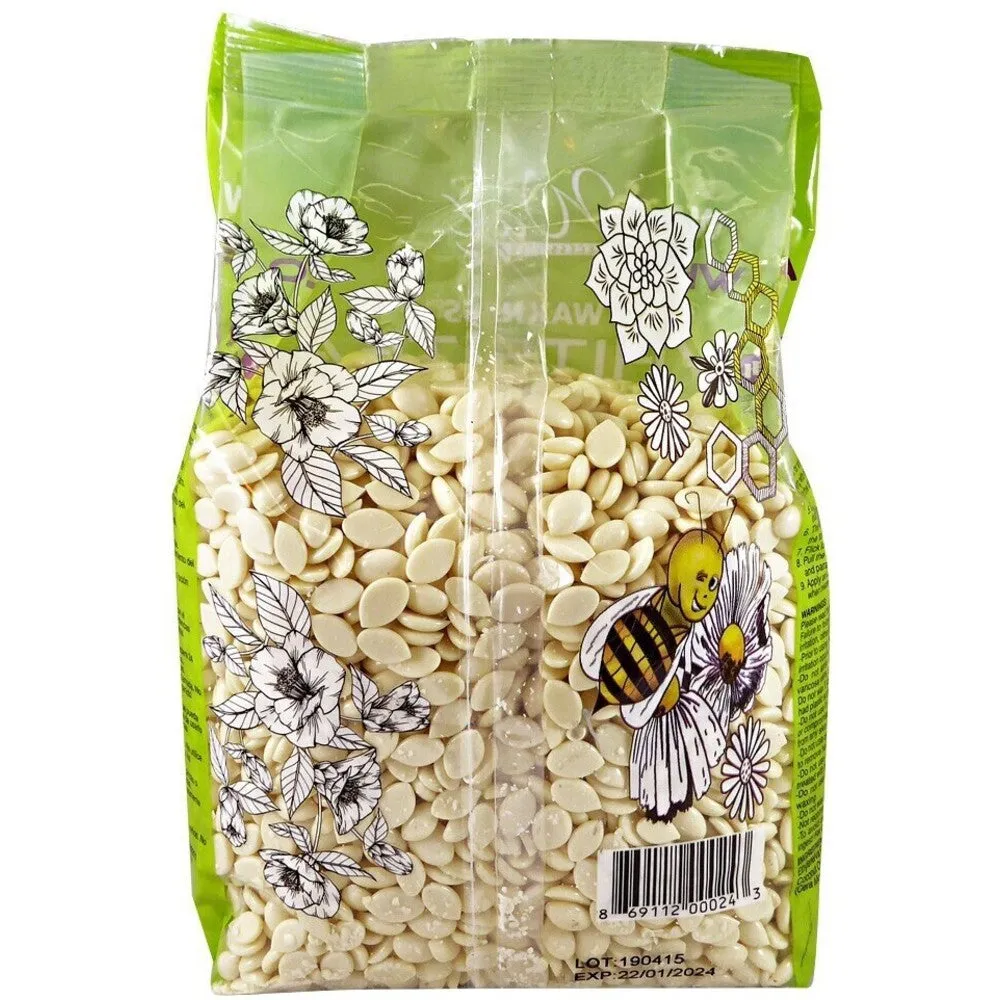 Waxness White Tea Cream Film Hard Wax Beads - Made in Italy / 2.2 lbs. - 35.27 oz. - 1 kg. Each X 4 Bags = 8.8 Lbs