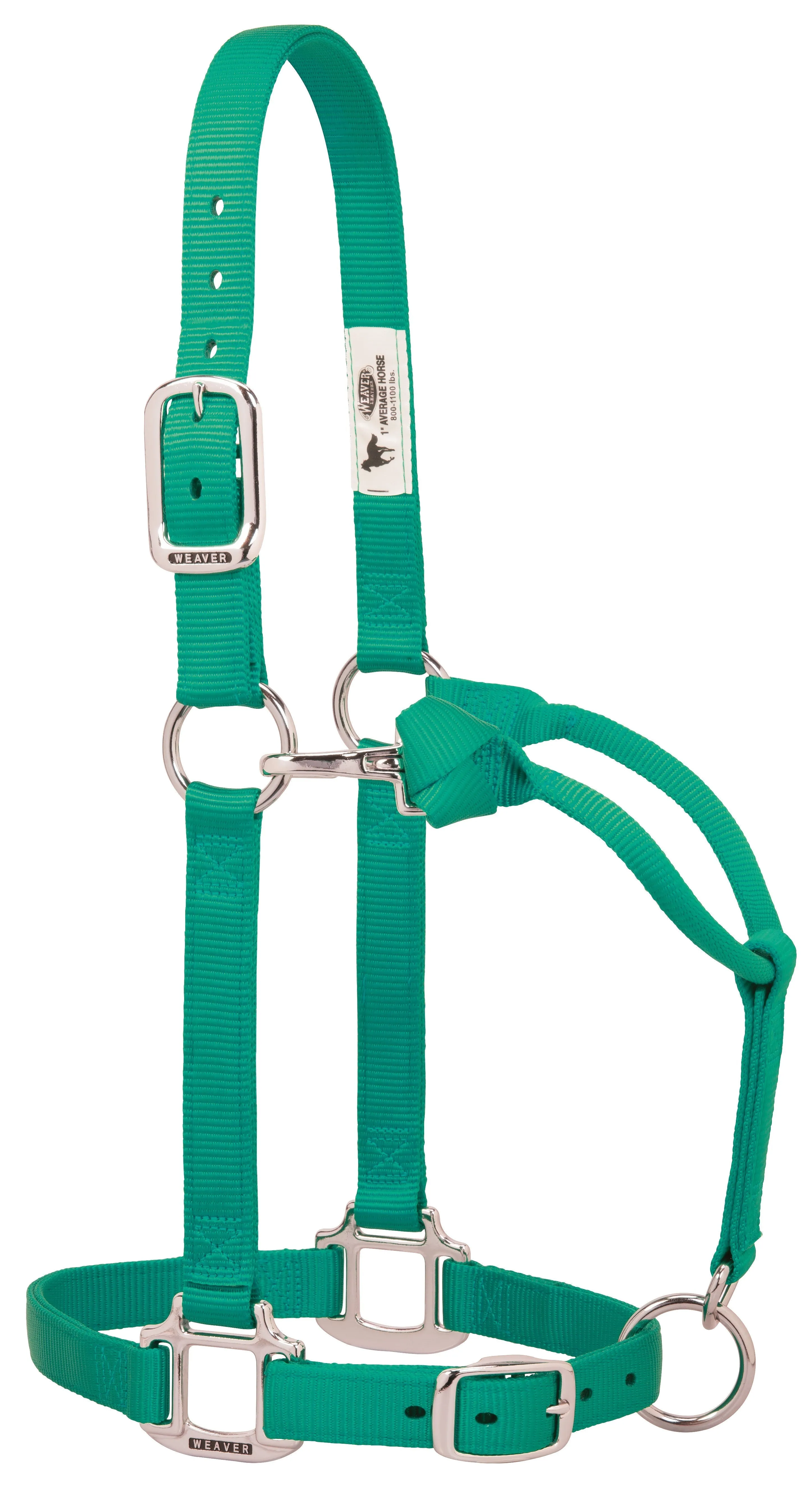 Weaver Original Adjustable Nylon Halter with Chrome Plated Hardware, Large Horse (Multiple Color Options)
