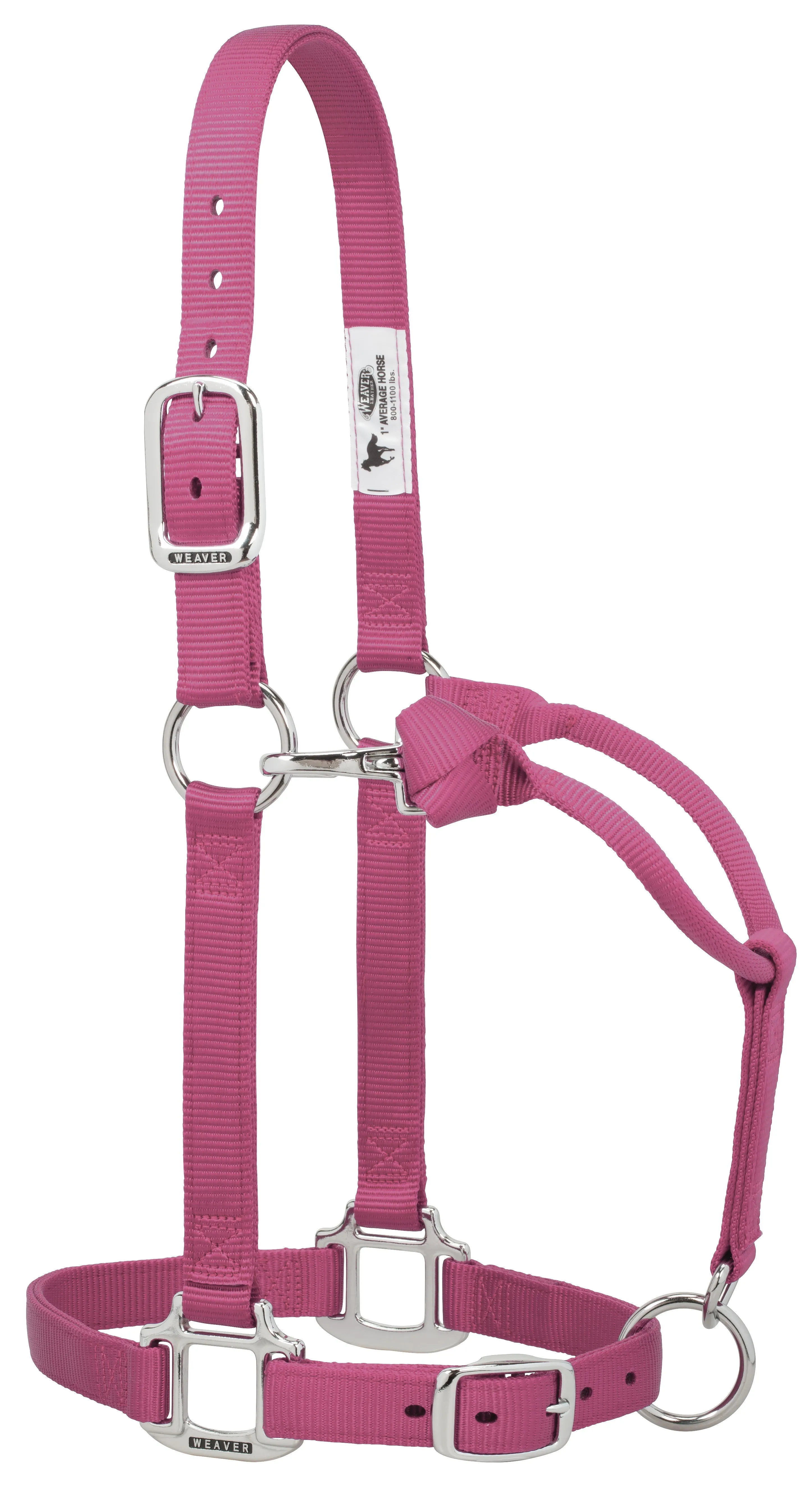 Weaver Original Adjustable Nylon Halter with Chrome Plated Hardware, Large Horse (Multiple Color Options)