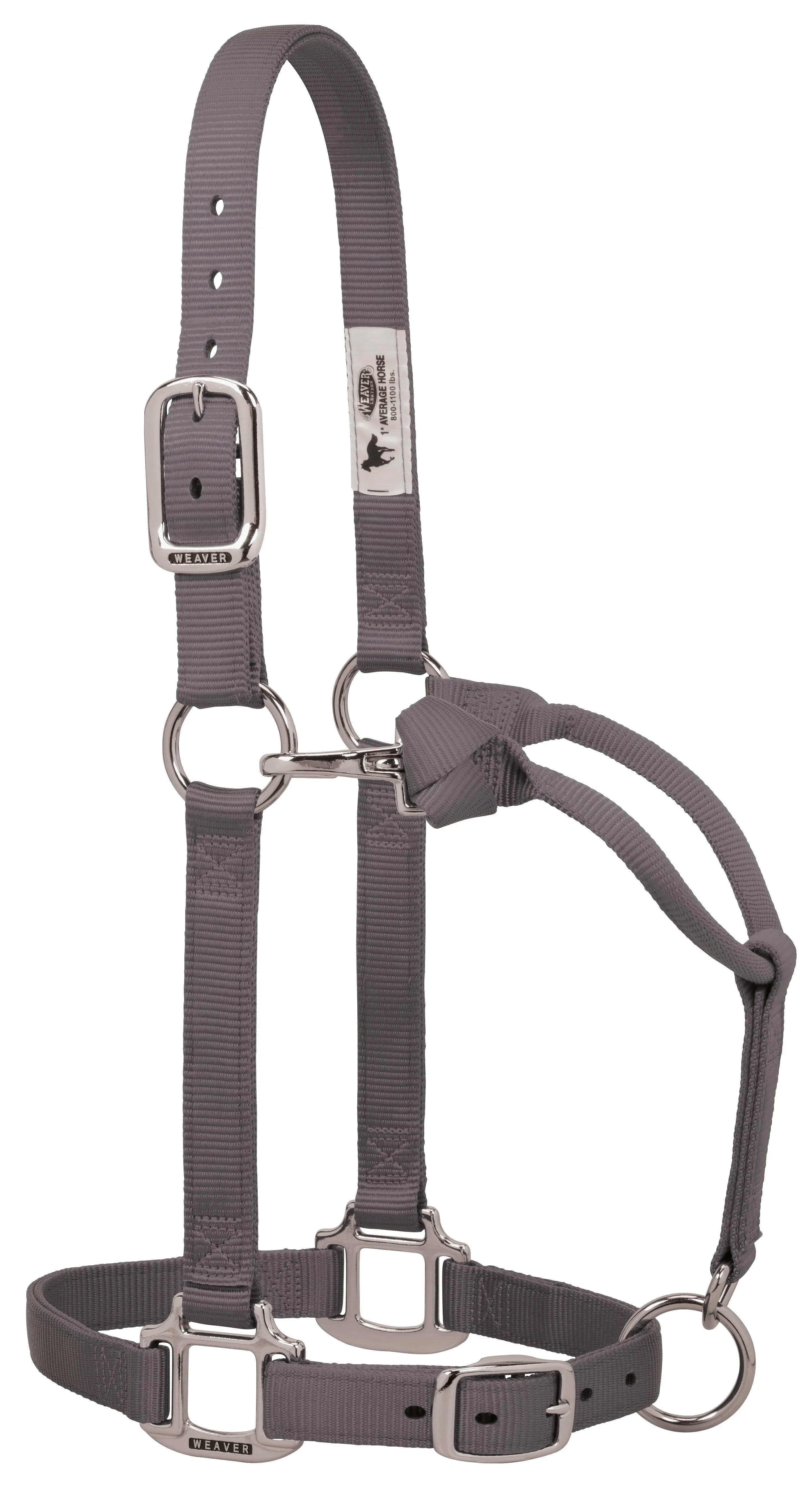 Weaver Original Adjustable Nylon Halter with Chrome Plated Hardware, Large Horse (Multiple Color Options)