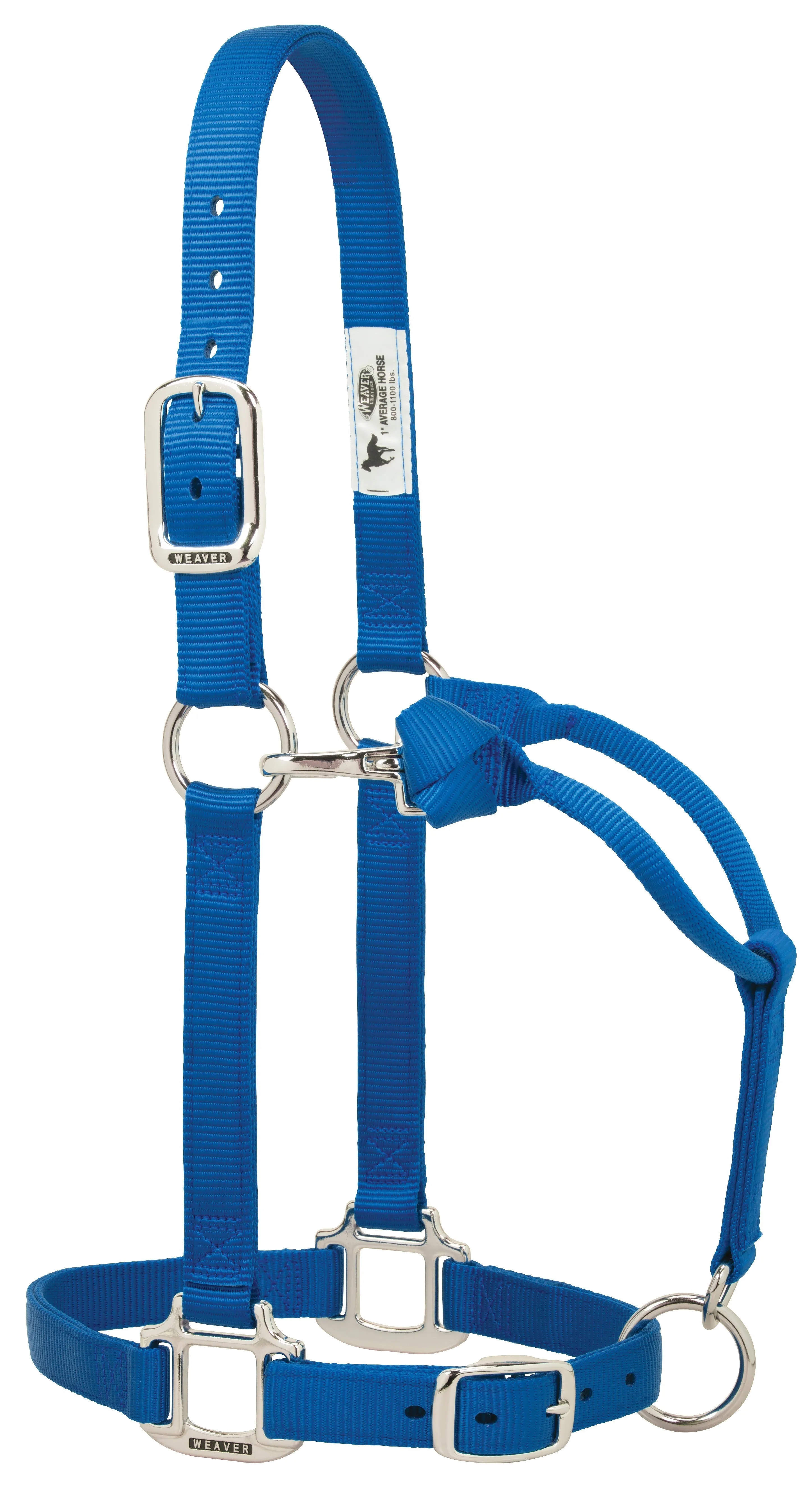Weaver Original Adjustable Nylon Halter with Chrome Plated Hardware, Large Horse (Multiple Color Options)