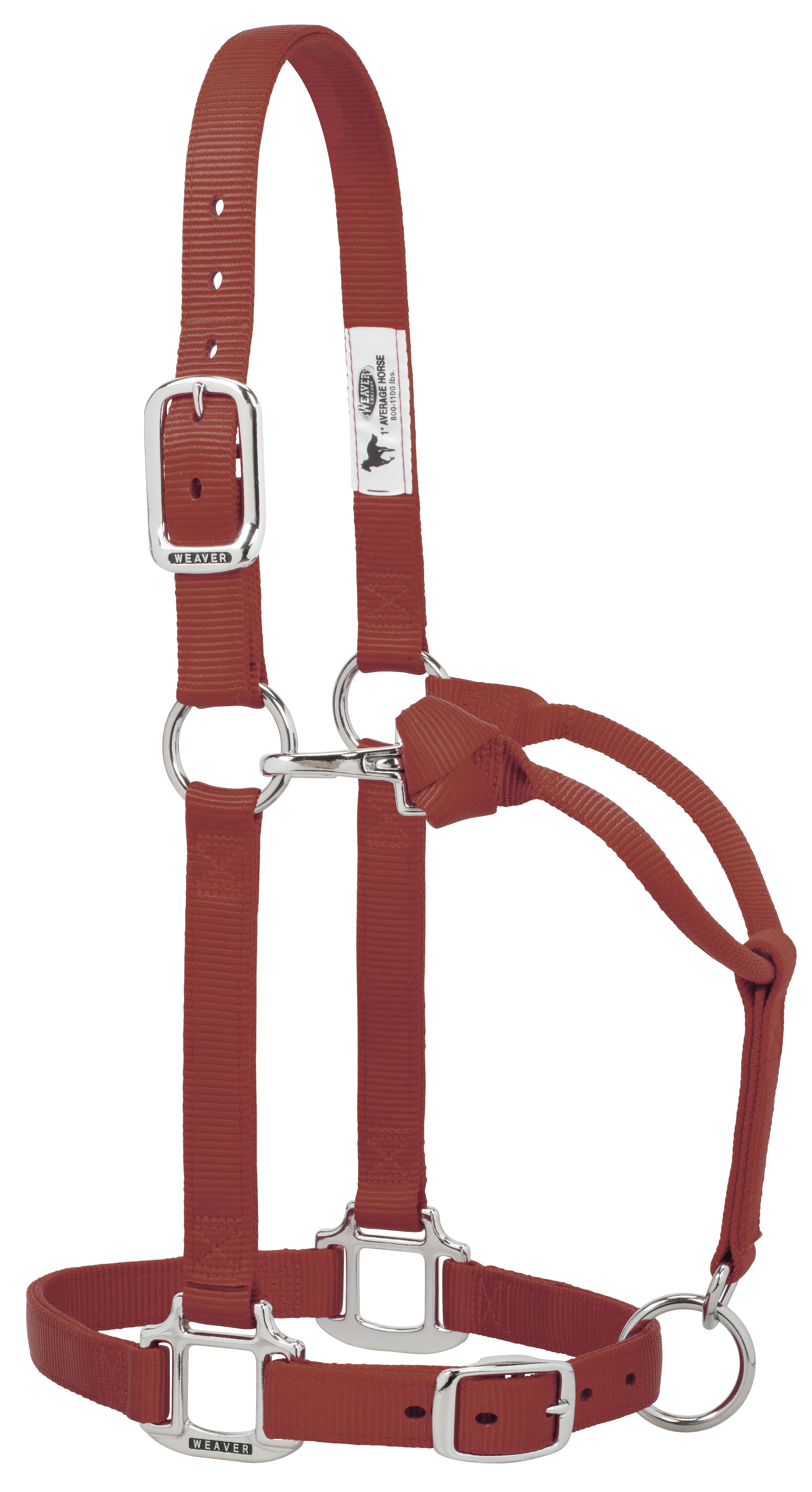 Weaver Original Adjustable Nylon Halter with Chrome Plated Hardware, Large Horse (Multiple Color Options)