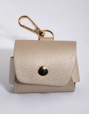 Wide Cream PU Leather Earpod Case