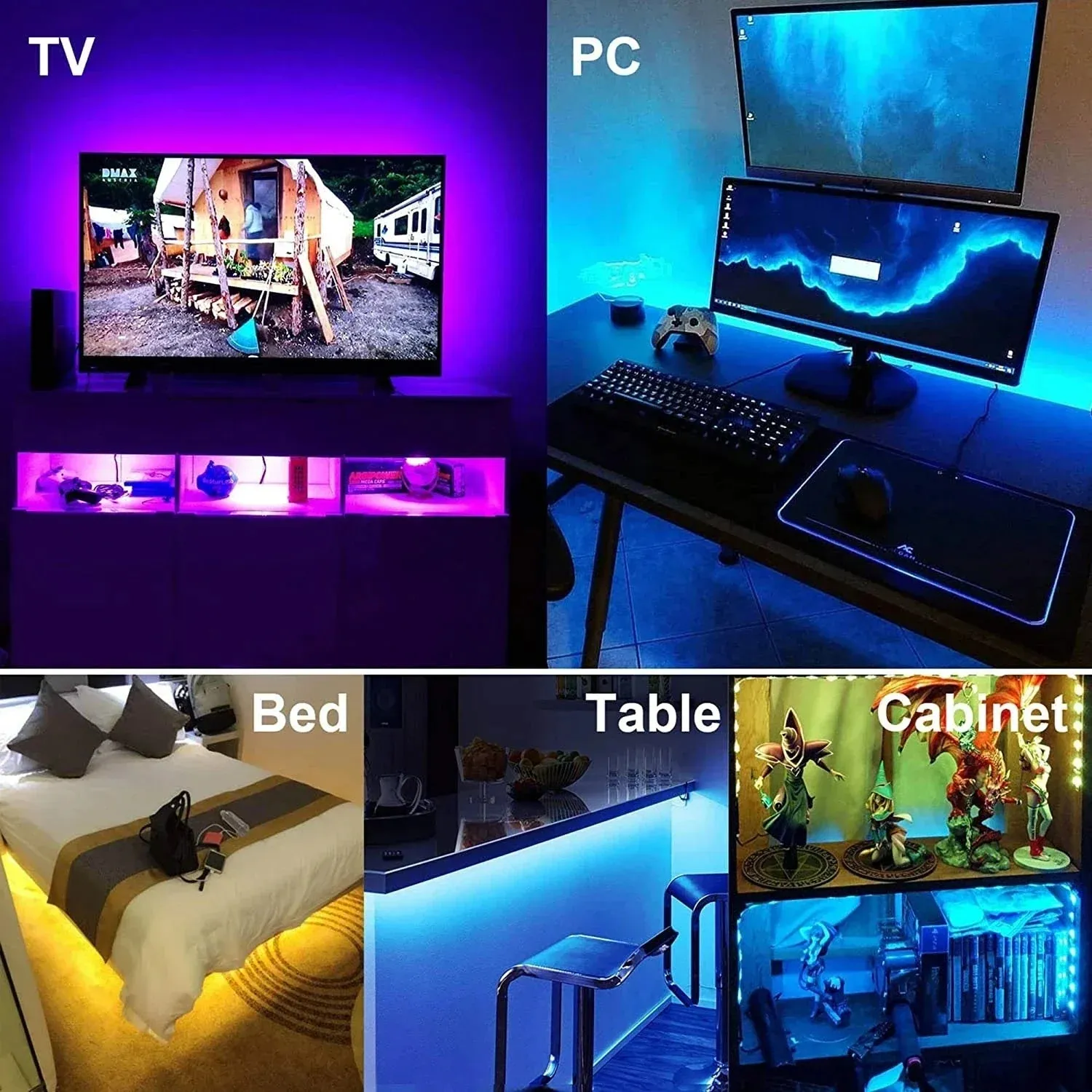 WiFi LED Strip Lights with Bluetooth & Alexa - RGB Music Sync