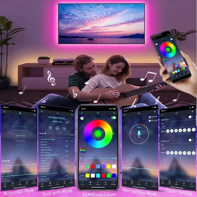 WiFi LED Strip Lights with Bluetooth & Alexa - RGB Music Sync