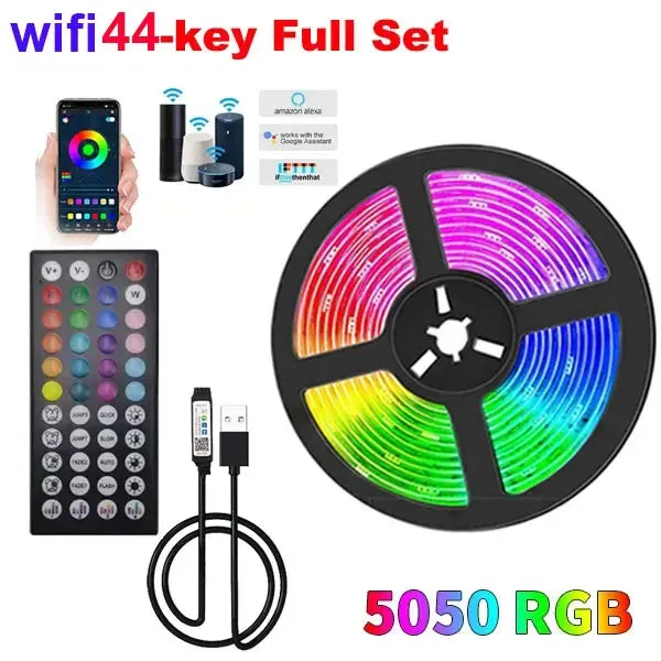 WiFi LED Strip Lights with Bluetooth & Alexa - RGB Music Sync