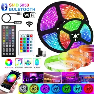 WiFi LED Strip Lights with Bluetooth & Alexa - RGB Music Sync