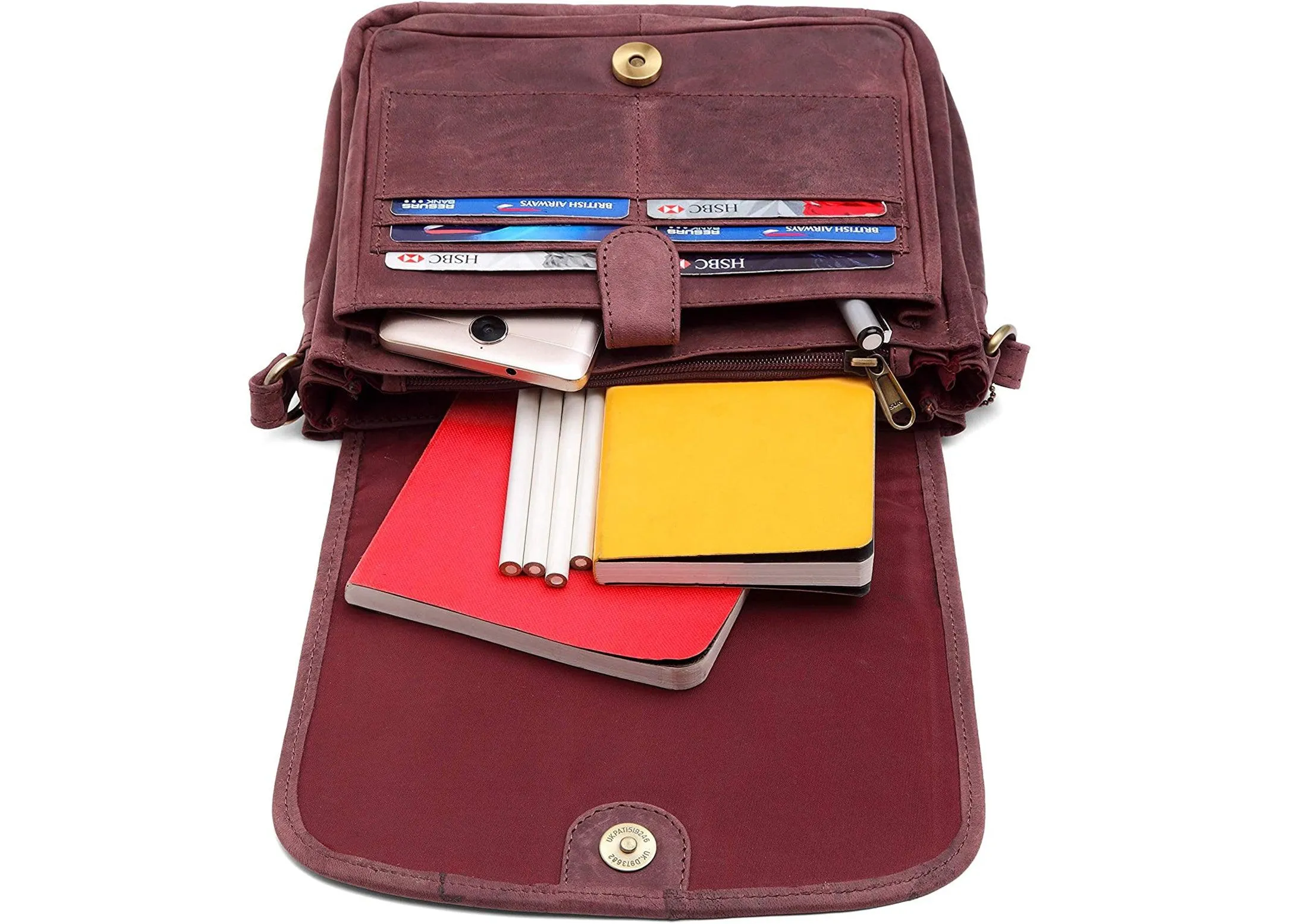 WILDHORN®Oliva Crossbody Bags for Women-Premium Leather Vintage Fashion Purse with Adjustable Strap