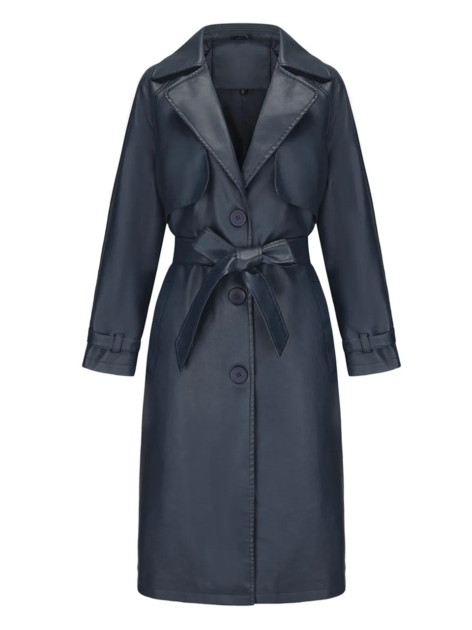 Women's Coat PU Leather Turndown Collar Fall Winter