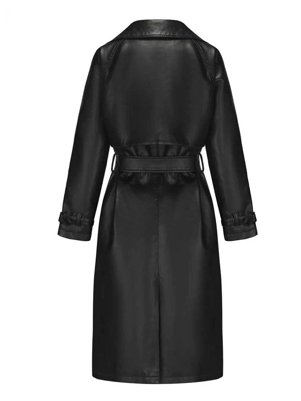Women's Coat PU Leather Turndown Collar Fall Winter