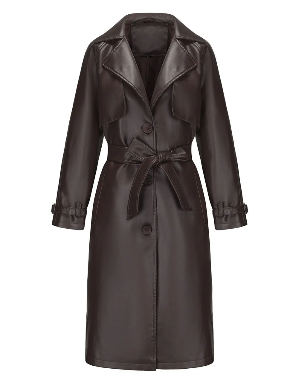 Women's Coat PU Leather Turndown Collar Fall Winter