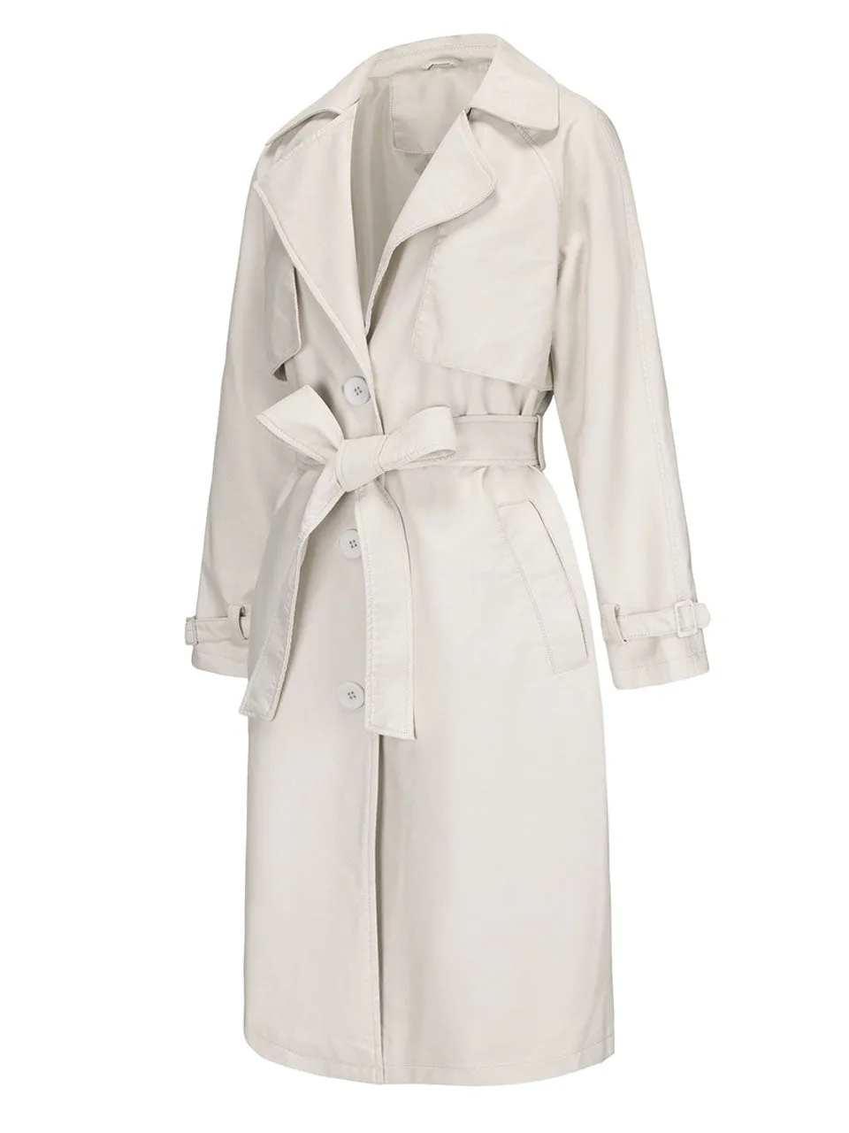 Women's Coat PU Leather Turndown Collar Fall Winter