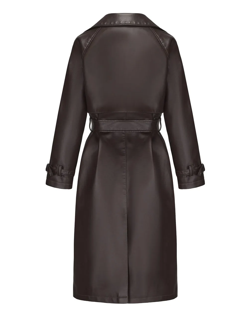 Women's Coat PU Leather Turndown Collar Fall Winter