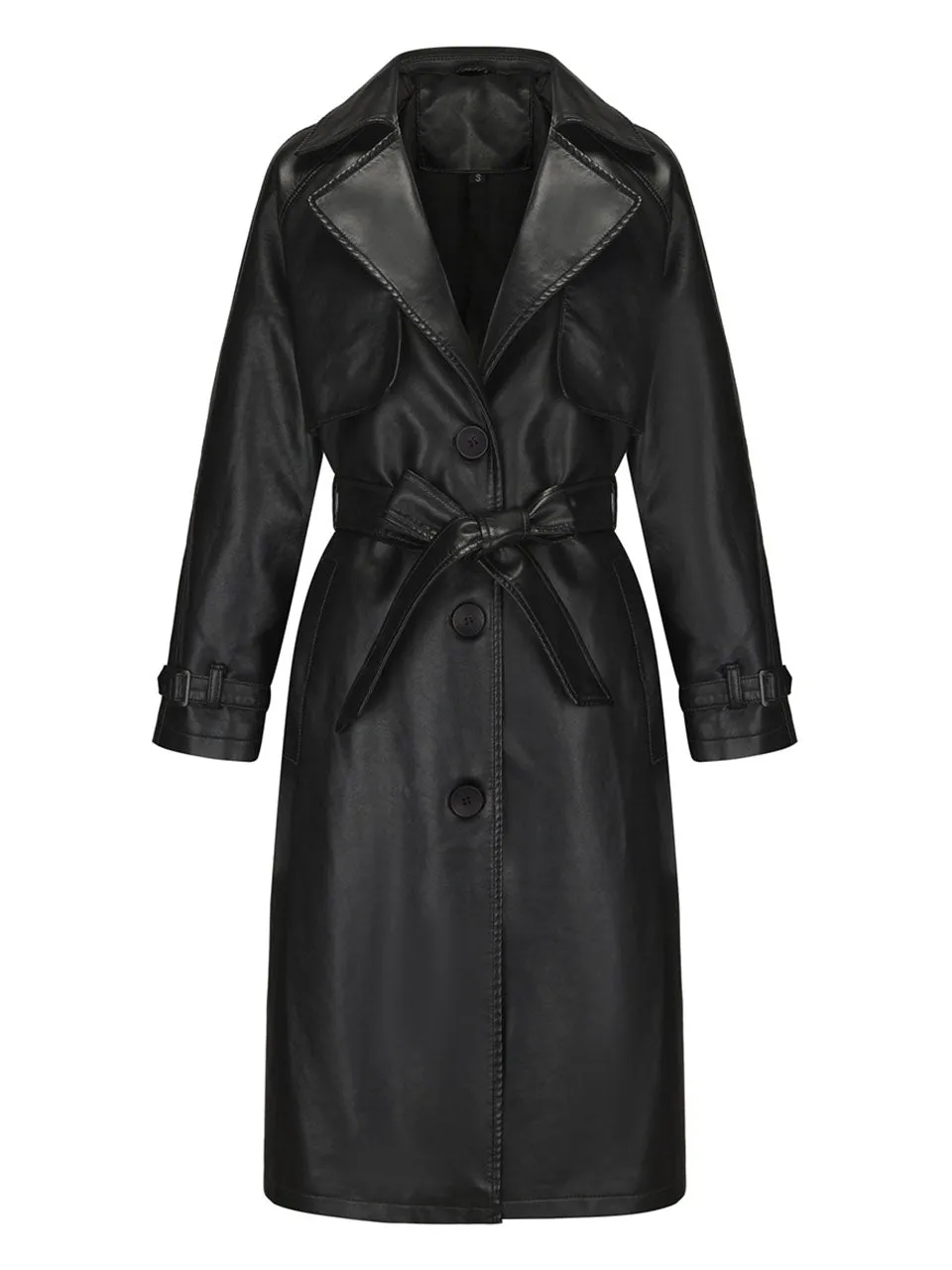 Women's Coat PU Leather Turndown Collar Fall Winter