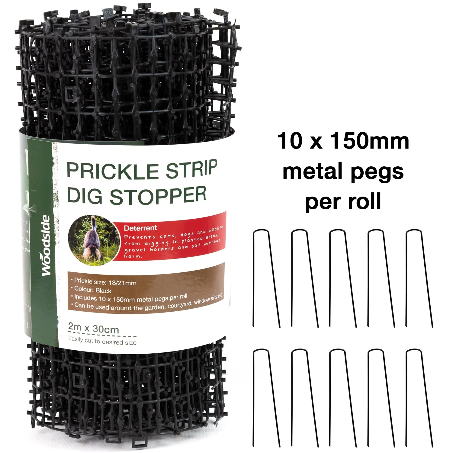 Woodside Prickle Strip Dig Stopper, Anti Dog & Cat Scat Mat, Garden Animal Scarer x 2