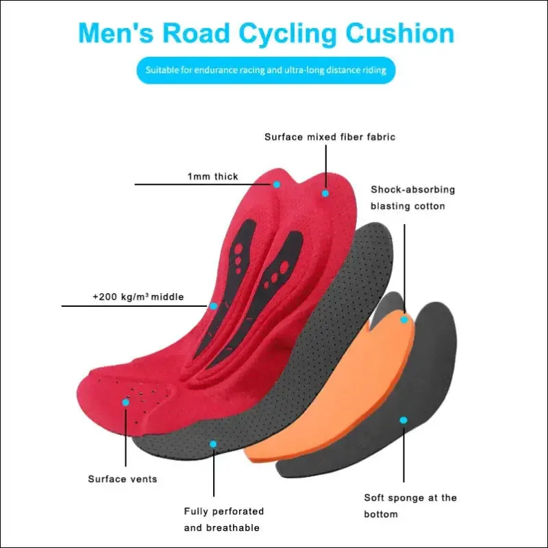 X-tiger men's cycling bib shorts with pocket - upf 50  quick-dry polyester - competitive edition