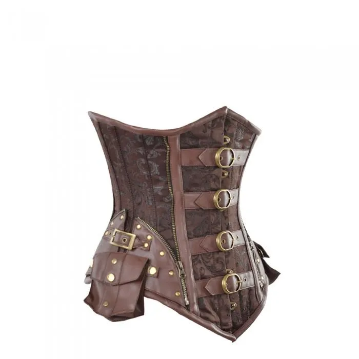 Yashar Steampunk Corset With Buckle And Pocket Detail