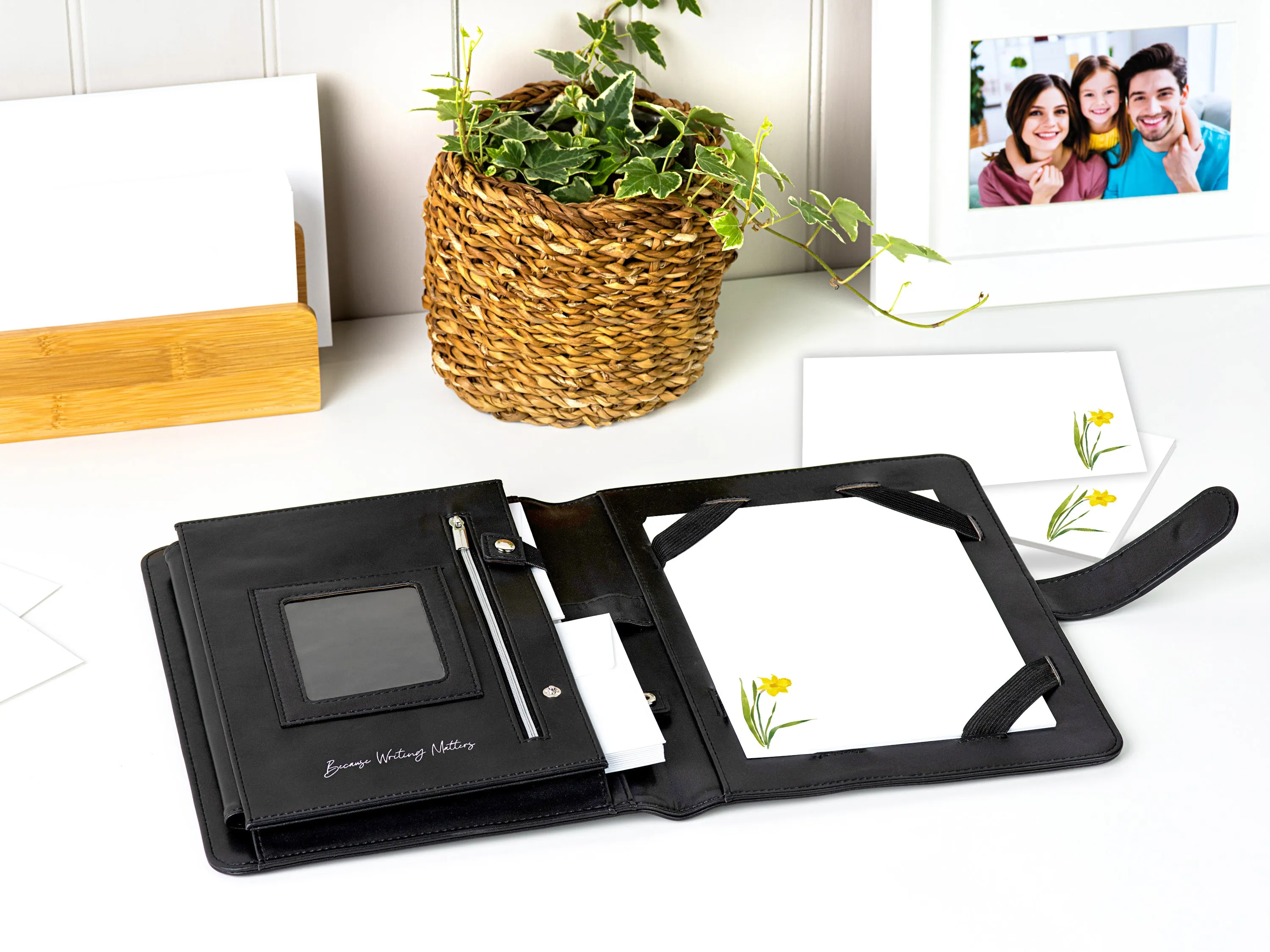 Yellow Daffodil Long Stem Letter Writing Set with Organiser