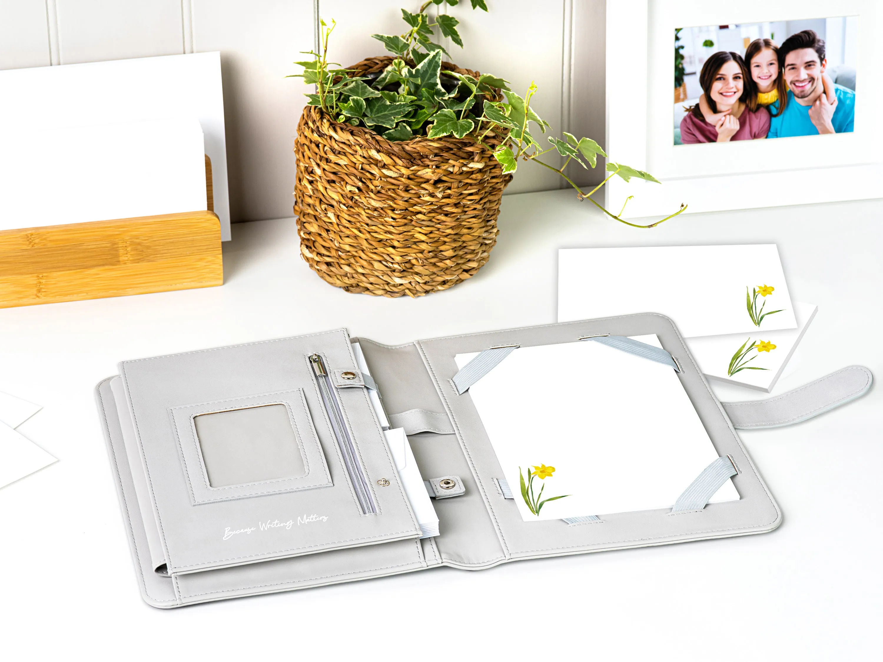 Yellow Daffodil Long Stem Letter Writing Set with Organiser
