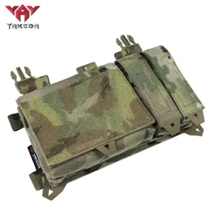 YKD-0202 YAKEDA Tactical Accessories Multifunctional Triple Front Panel Tactical Vest Chest Mount Nylon Side Pouch
