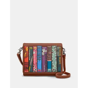 Yoshi Vegan Leather Bookworm Brown Triple Gusset Flap Over Bag