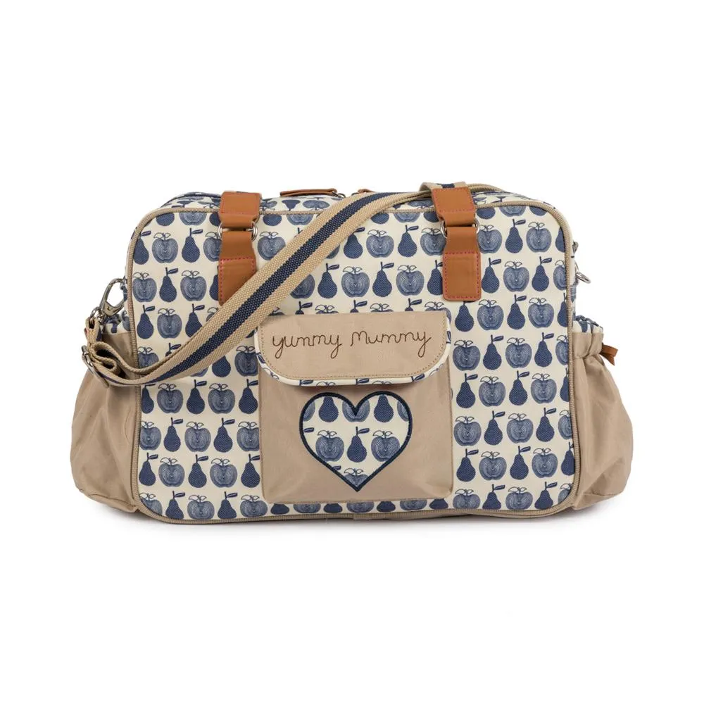 Yummy Mummy By Pink Lining Navy Apples & Pears Changing bag