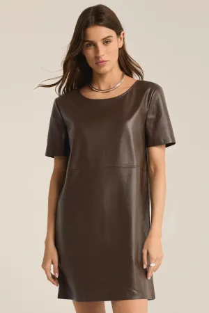 Z Supply: London Faux Leather Dress in Dark Chocolate