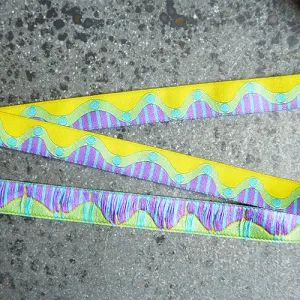 Zecca Ribbon : Wavy Dots - Yellow / Green / Purple