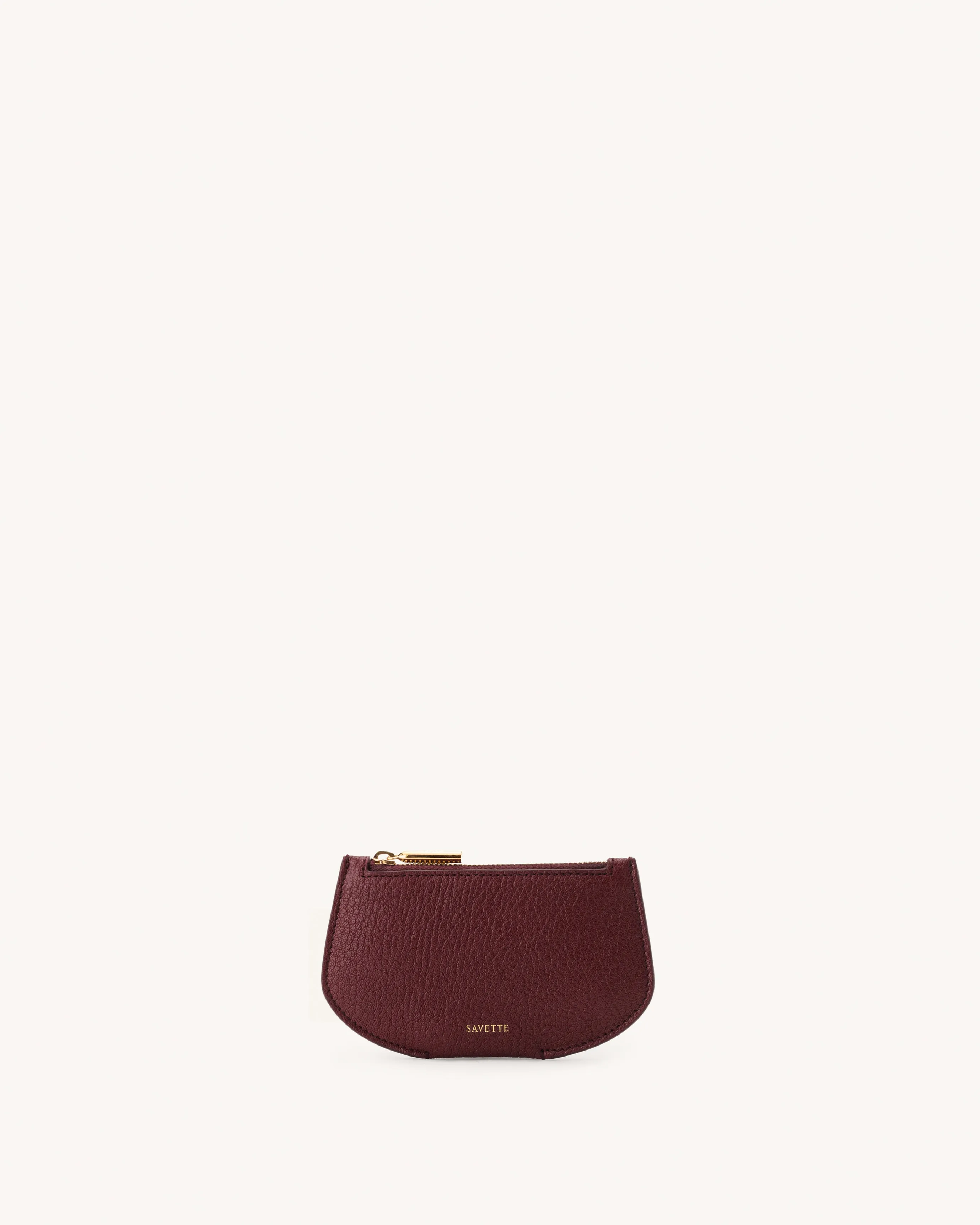 Zip Card Case in Wine Chevre